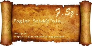 Fogler Szidónia névjegykártya